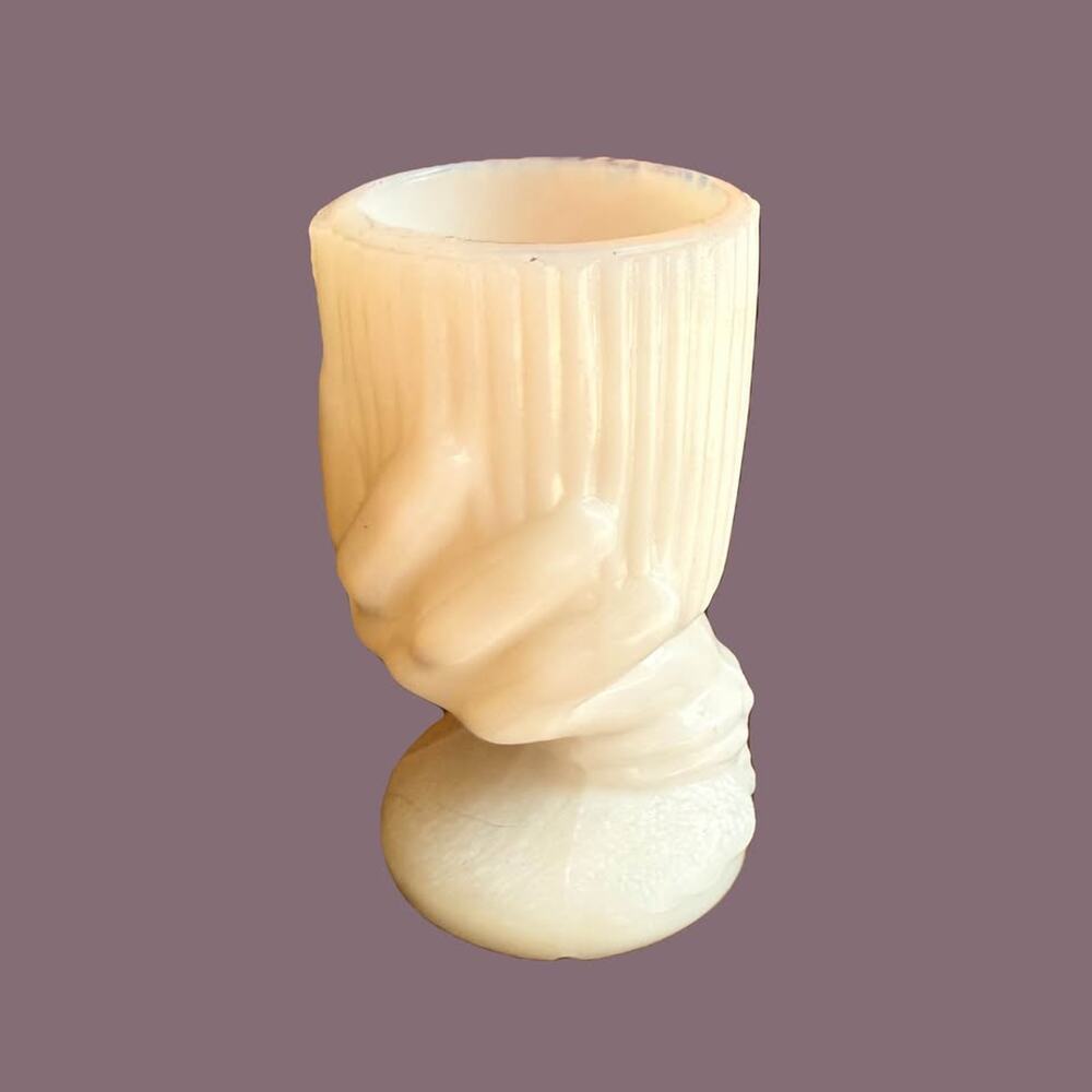 French Early 1900s Milk Glass Spill Vase